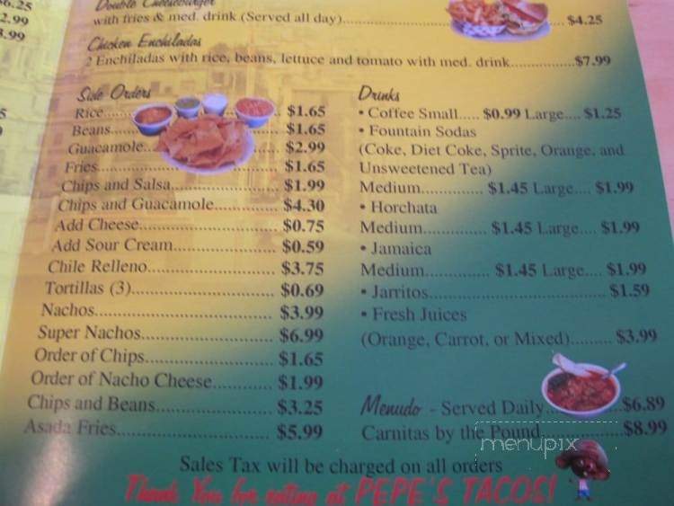 Pepe's Tacos - Las Vegas, NV menu_pic