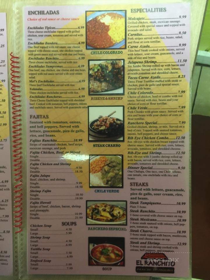 El Ranchito - Camden, AR menu_pic