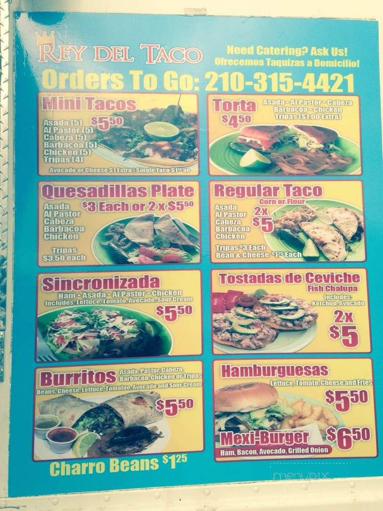 Rey Del Taco - San Antonio, TX menu_pic
