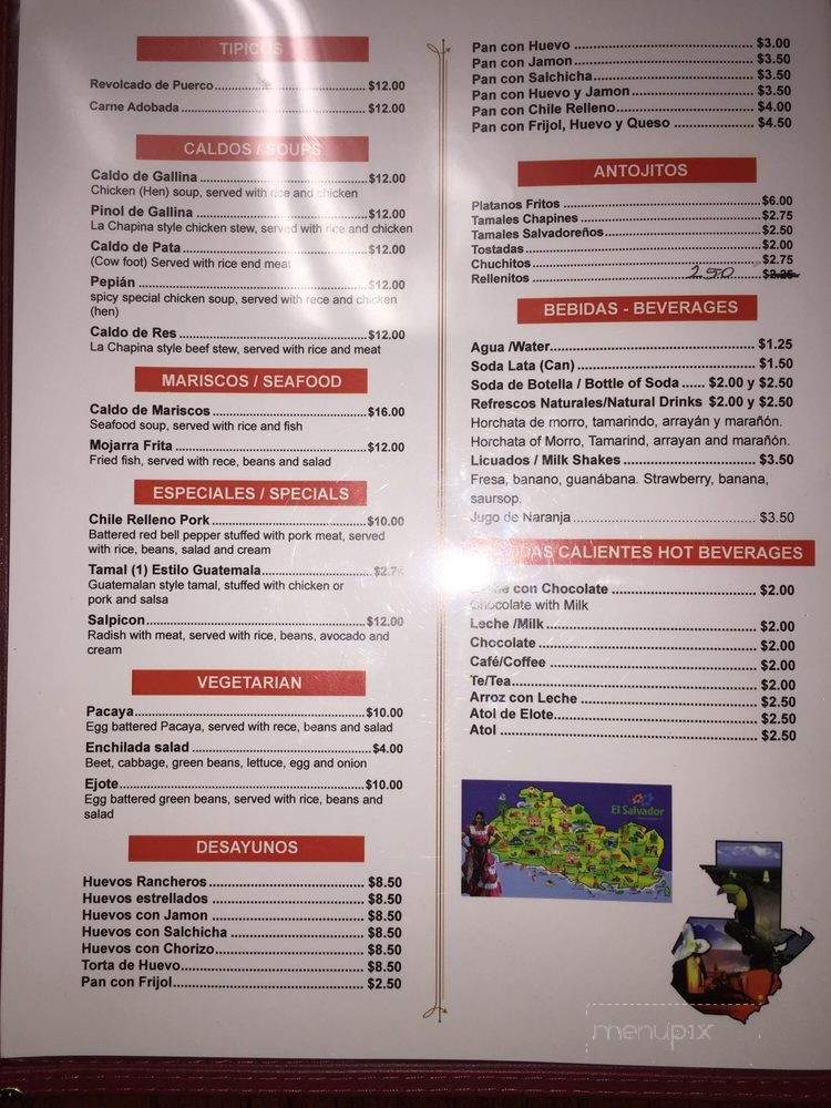 Antojitos Salvadorenos Aminta - San Mateo, CA menu_pic