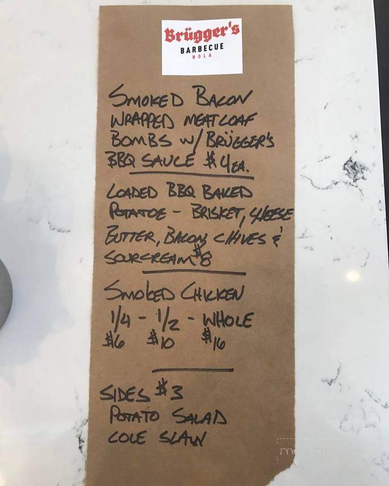 Brugger's Barbecue - New Orleans, LA menu_pic