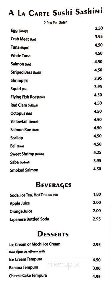 Ichiro Japanese Fusion - Oak Ridge, TN menu_pic