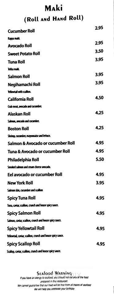 Ichiro Japanese Fusion - Oak Ridge, TN menu_pic