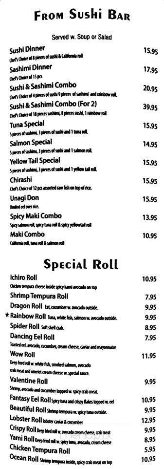 Ichiro Japanese Fusion - Oak Ridge, TN menu_pic
