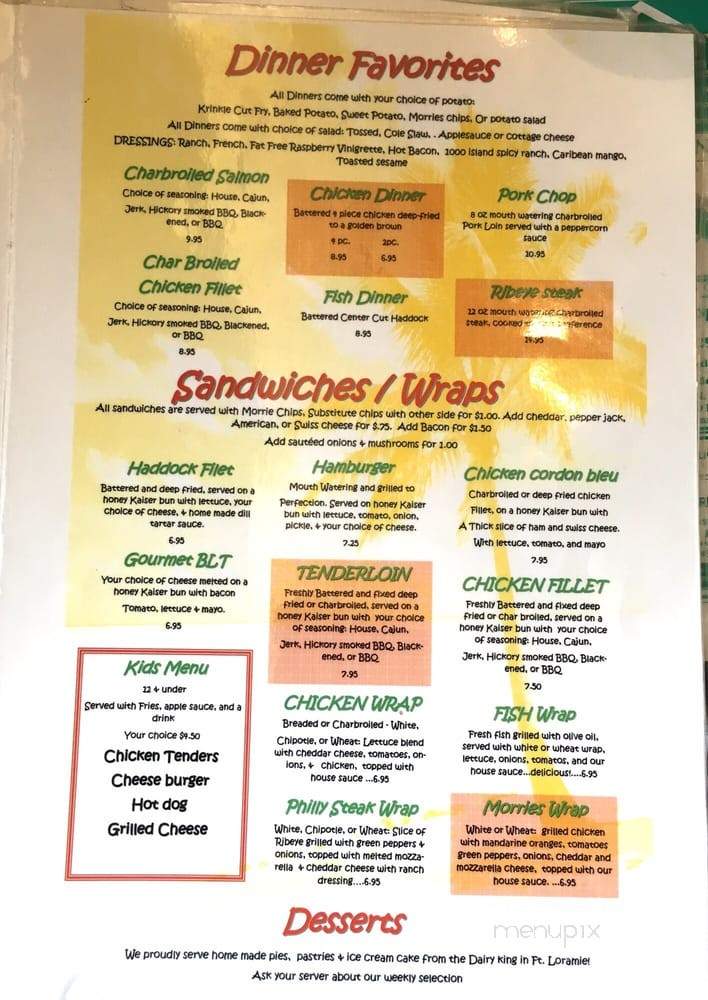 Morrie's Landing - Minster, OH menu_pic