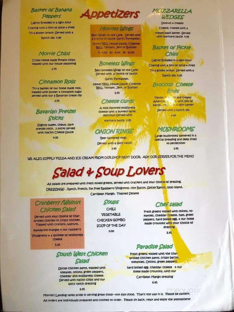 Morrie's Landing - Minster, OH menu_pic
