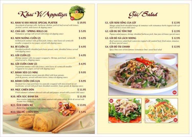 Pho 888 - Jersey City, NJ menu_pic