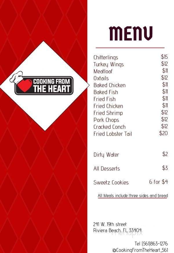Cooking From The Heart - Riviera Beach, FL menu_pic