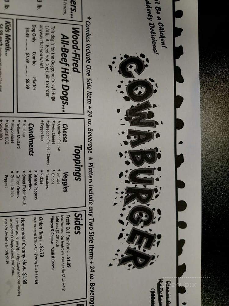 Cowaburger - Mount Orab, OH menu_pic