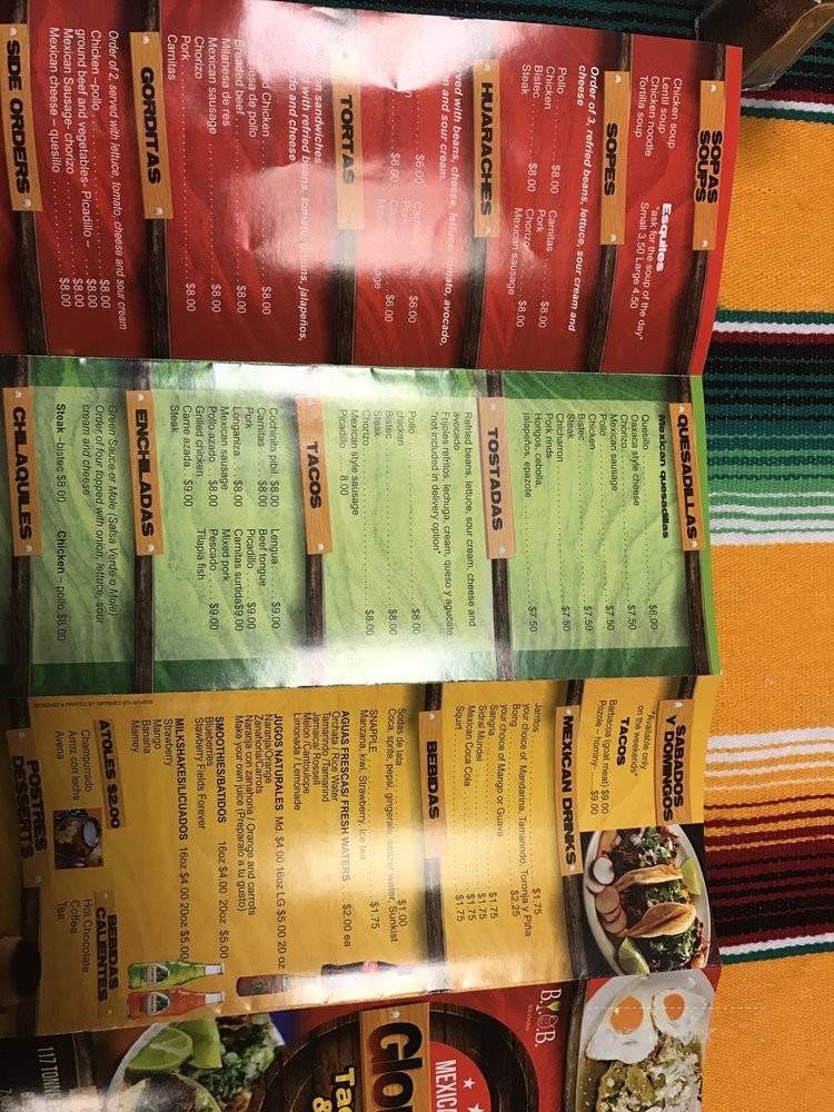 Glorias Mexican Food - Jersey City, NJ menu_pic