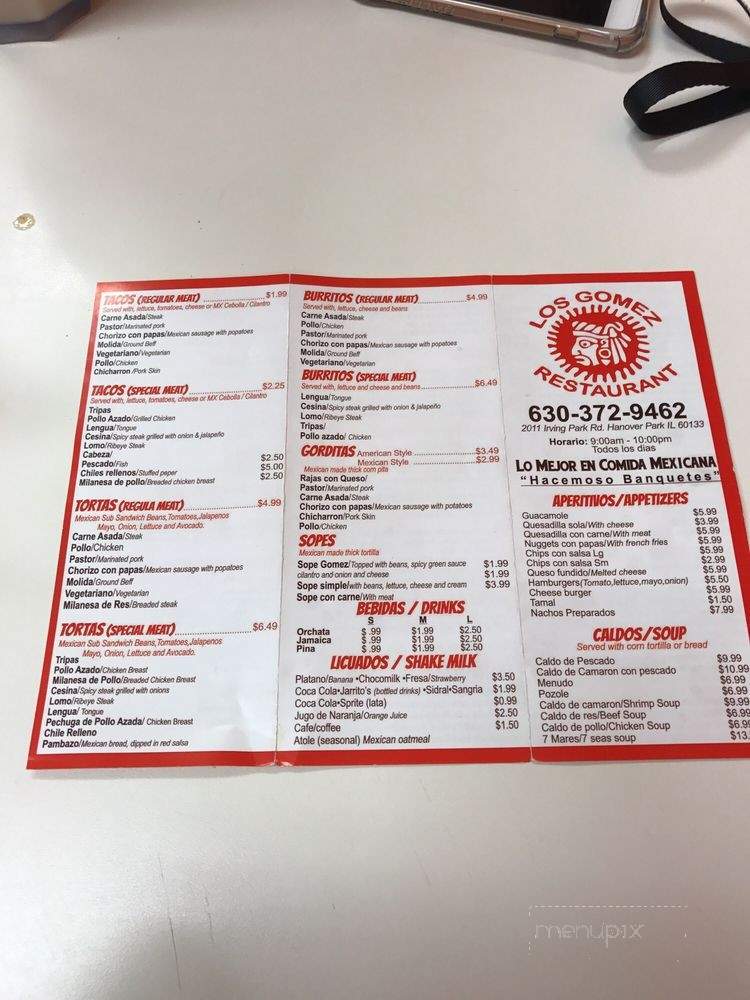 Los Gomez Restaurant - Streamwood, IL menu_pic