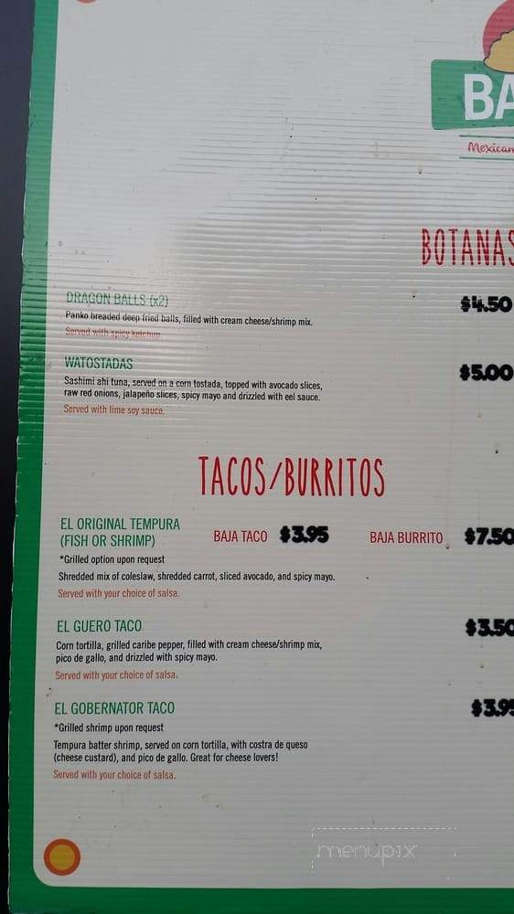 Baja St - Austin, TX menu_pic