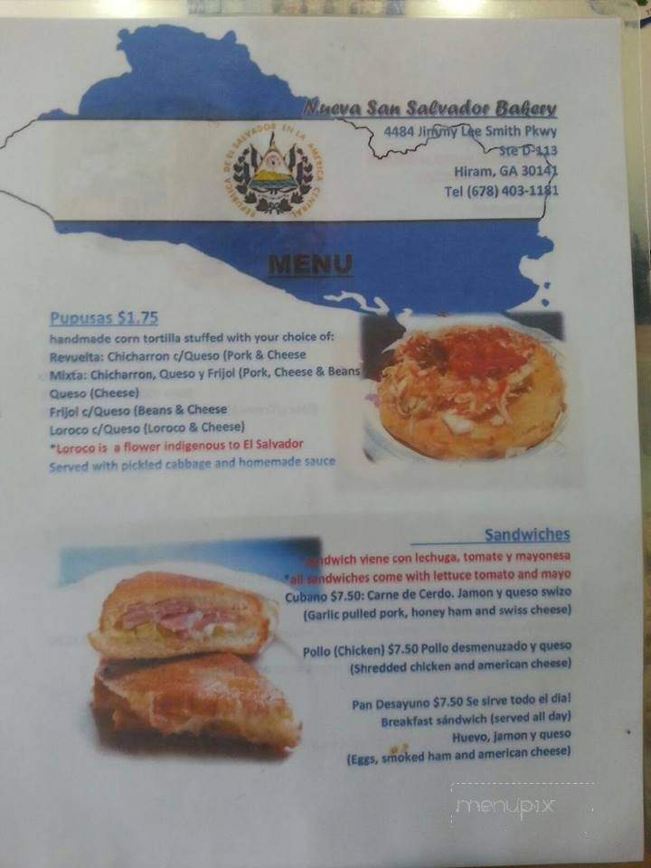 Nueva San Salvadore Restaurant And Bakery - Hiram, GA menu_pic