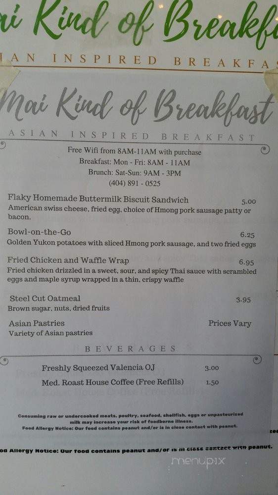 Mai Kind of Brunch - Atlanta, GA menu_pic