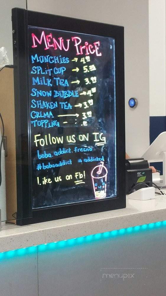 Boba Addict - Fresno, CA menu_pic