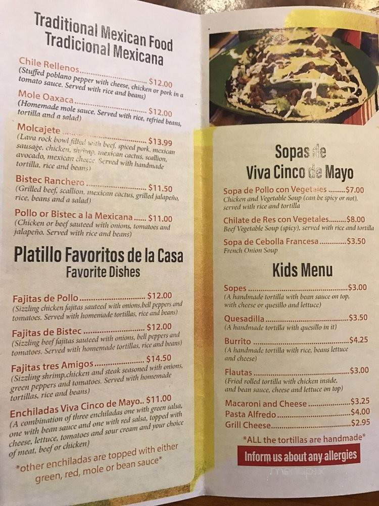 Viva Cinco De Mayo - Albany, NY menu_pic