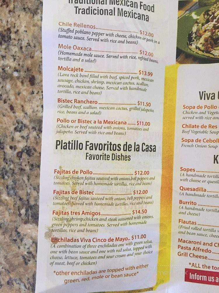 Viva Cinco De Mayo - Albany, NY menu_pic