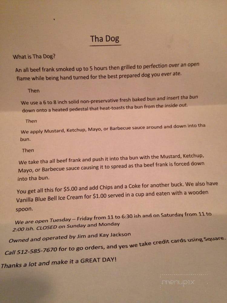 Tha Dog - Manchaca, TX menu_pic