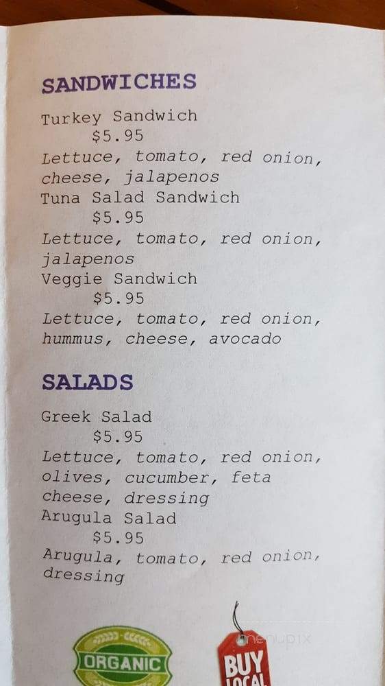 Yellow Mug Coffee - Fresno, CA menu_pic