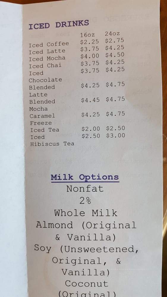 Yellow Mug Coffee - Fresno, CA menu_pic