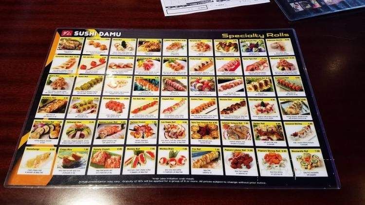 Sushi Damu - Tustin, CA menu_pic
