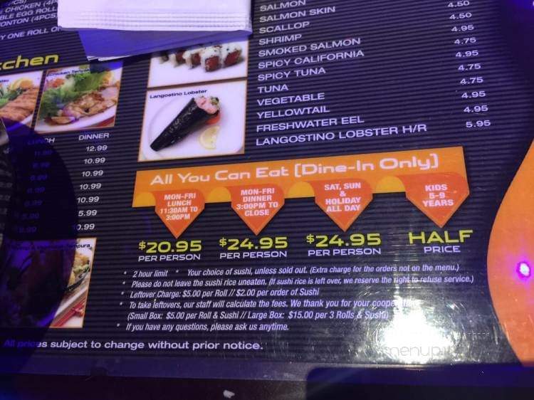 Sushi Damu - Tustin, CA menu_pic