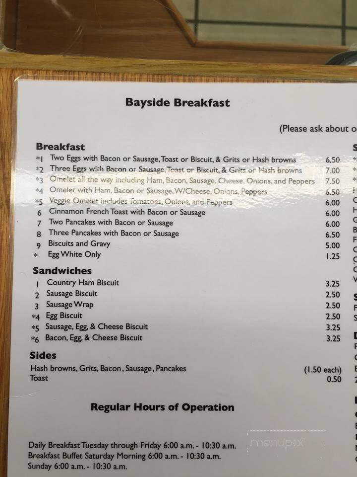 Bayside Marina & Grill - Edenton, NC menu_pic