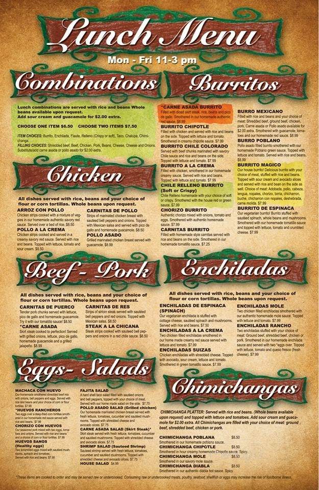Pueblo Magico - Grand Junction, CO menu_pic