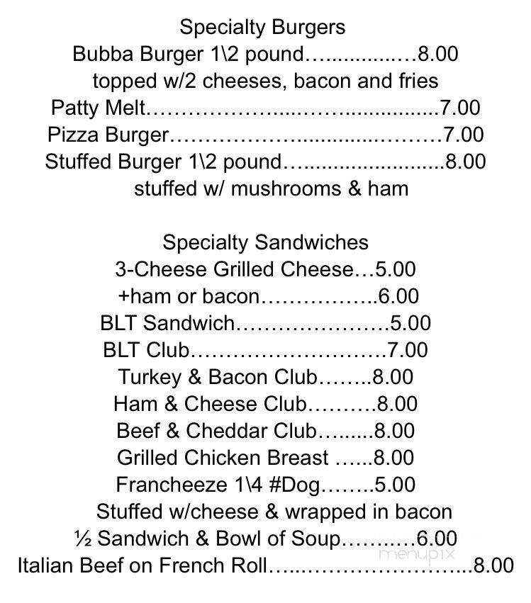 The Foxhole Lounge - Racine, WI menu_pic