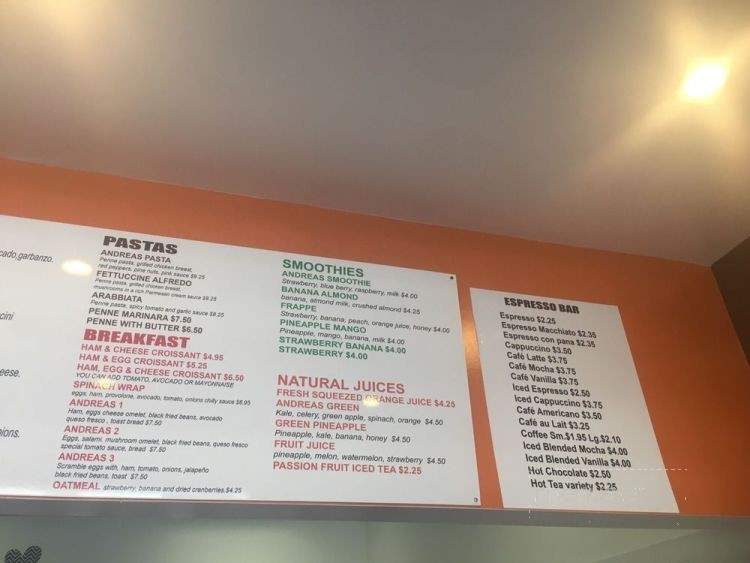 Andreas Coffee Shop - Los Angeles, CA menu_pic