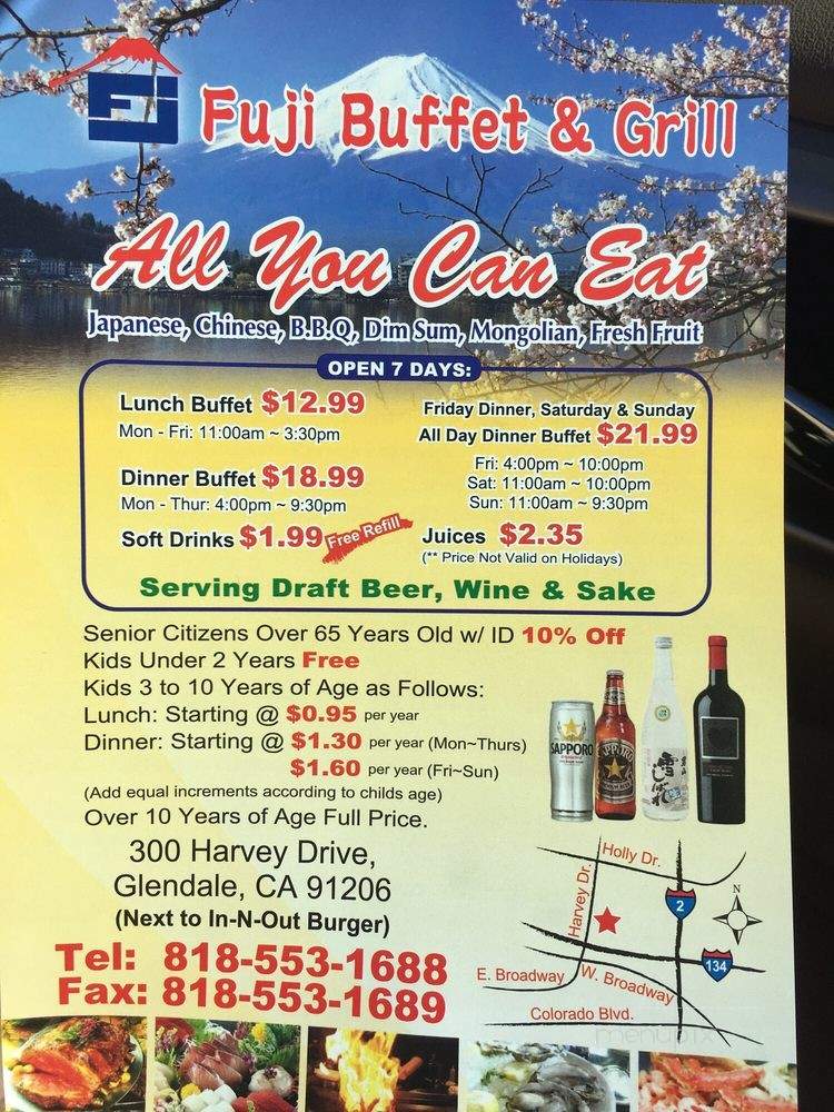 FuJi Buffet & Grill - Glendale, CA menu_pic