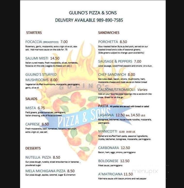 gulino's - Bay City, MI menu_pic