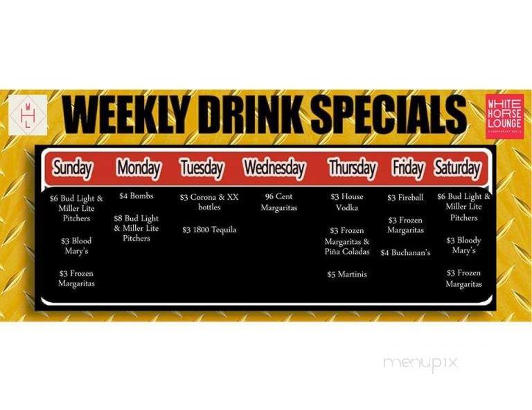 White Horse Lounge - Del Rio, TX menu_pic