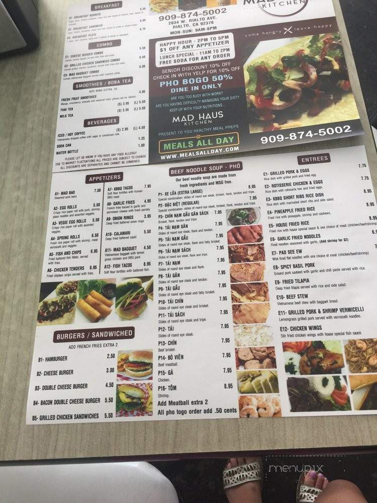 Mad Haus Kitchen - Rialto, CA menu_pic