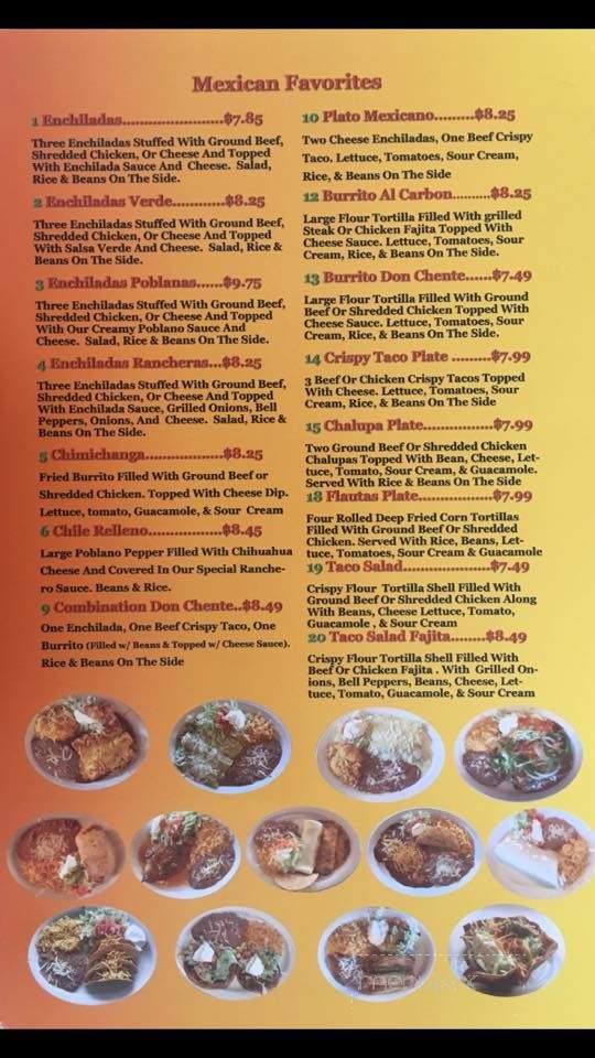 Don Chente Taqueria Mexican Cuisine - Canyon Lake, TX menu_pic