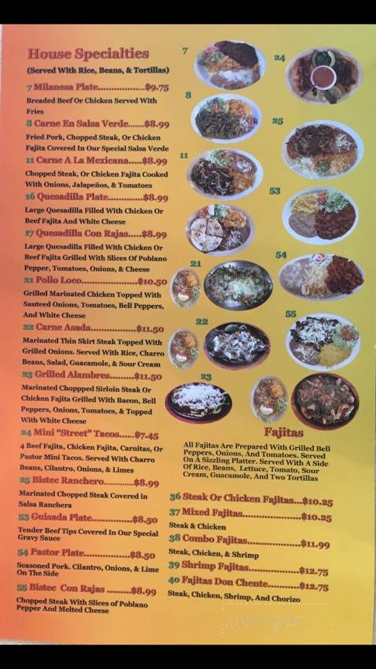Don Chente Taqueria Mexican Cuisine - Canyon Lake, TX menu_pic