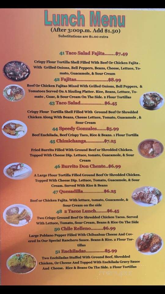 Don Chente Taqueria Mexican Cuisine - Canyon Lake, TX menu_pic