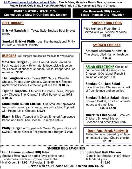 Maverick Cadillac Ranch - Payson, AZ menu_pic