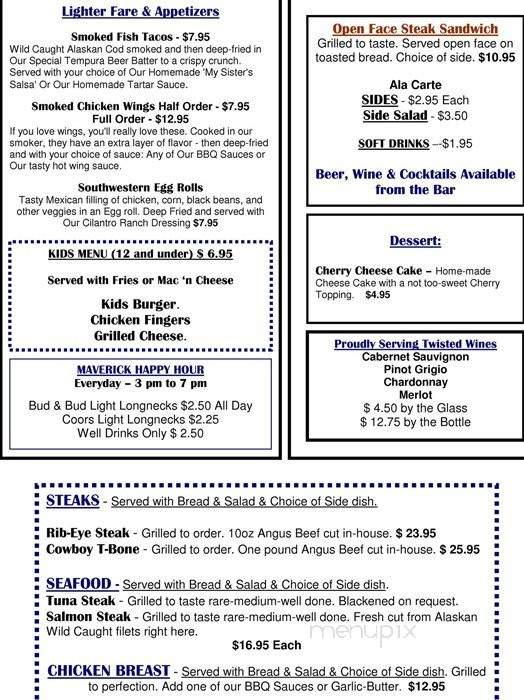 Maverick Cadillac Ranch - Payson, AZ menu_pic