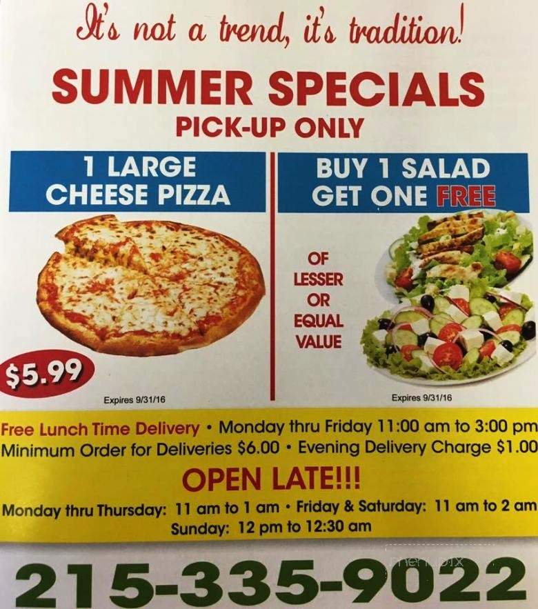 Original Boston Style Pizza 2 - Philadelphia, PA menu_pic