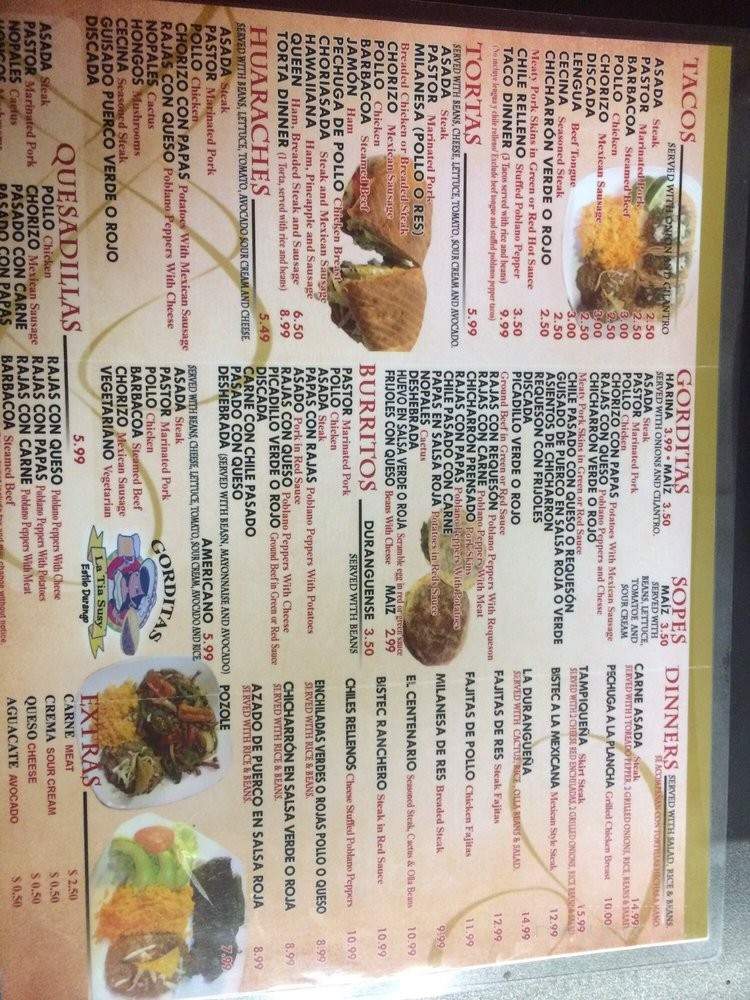 Gorditas La Tia Susy - Chicago, IL menu_pic
