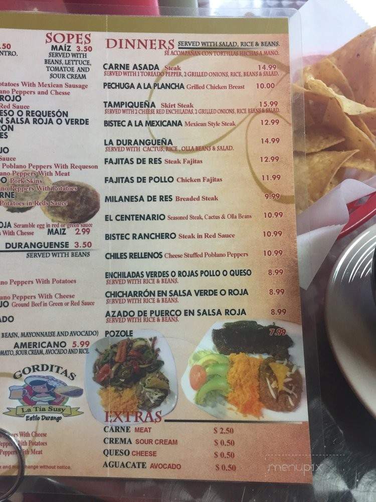 Gorditas La Tia Susy - Chicago, IL menu_pic
