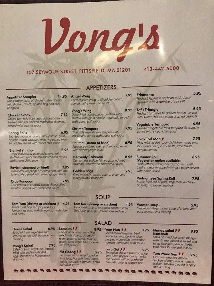 Vongs - Pittsfield, MA menu_pic