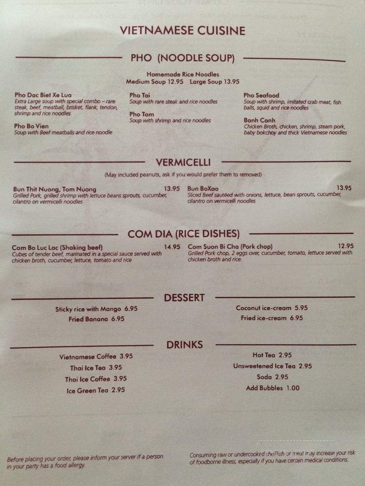 Vongs - Pittsfield, MA menu_pic