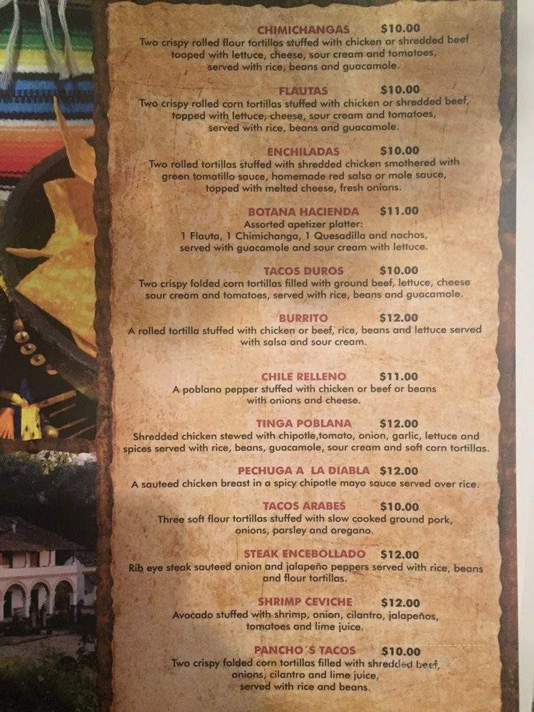 La Hacienda Mexicana Restaurant - Waterville Valley, NH menu_pic