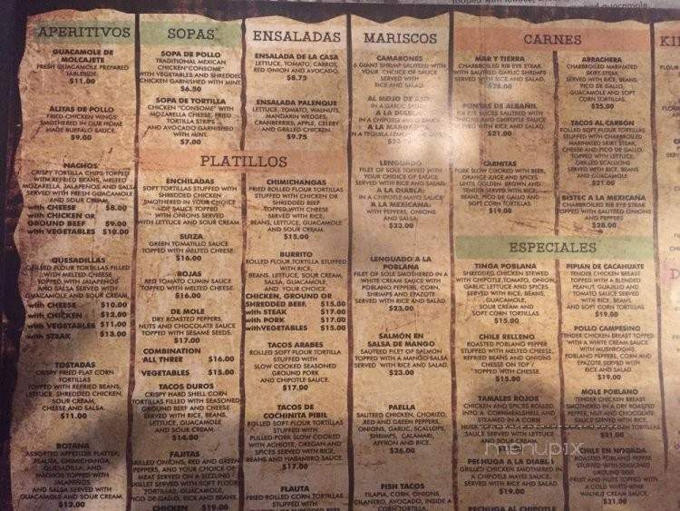 La Hacienda Mexicana Restaurant - Waterville Valley, NH menu_pic