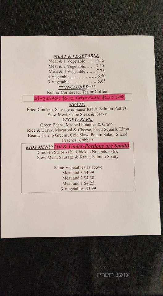 Carson's Southern Kitchen - Easley, SC menu_pic