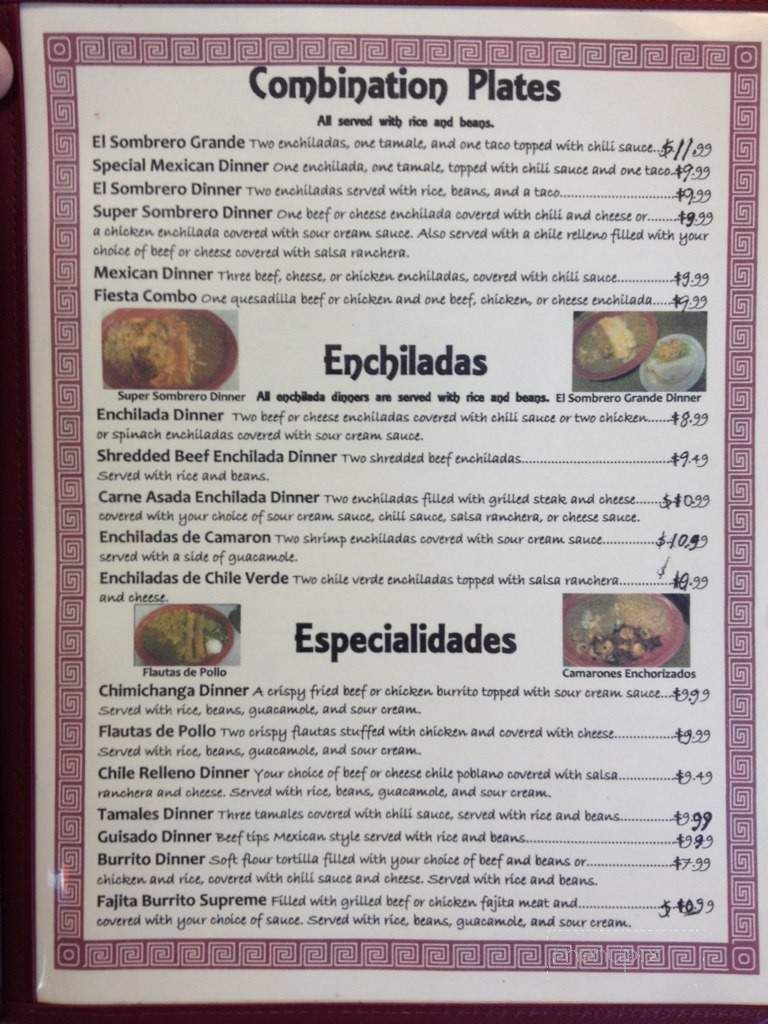 El Sombrero - Oklahoma City, OK menu_pic