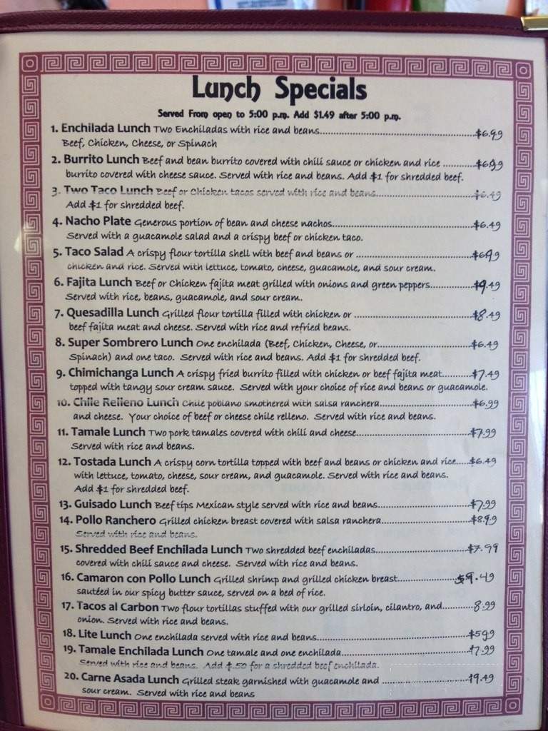 El Sombrero - Oklahoma City, OK menu_pic