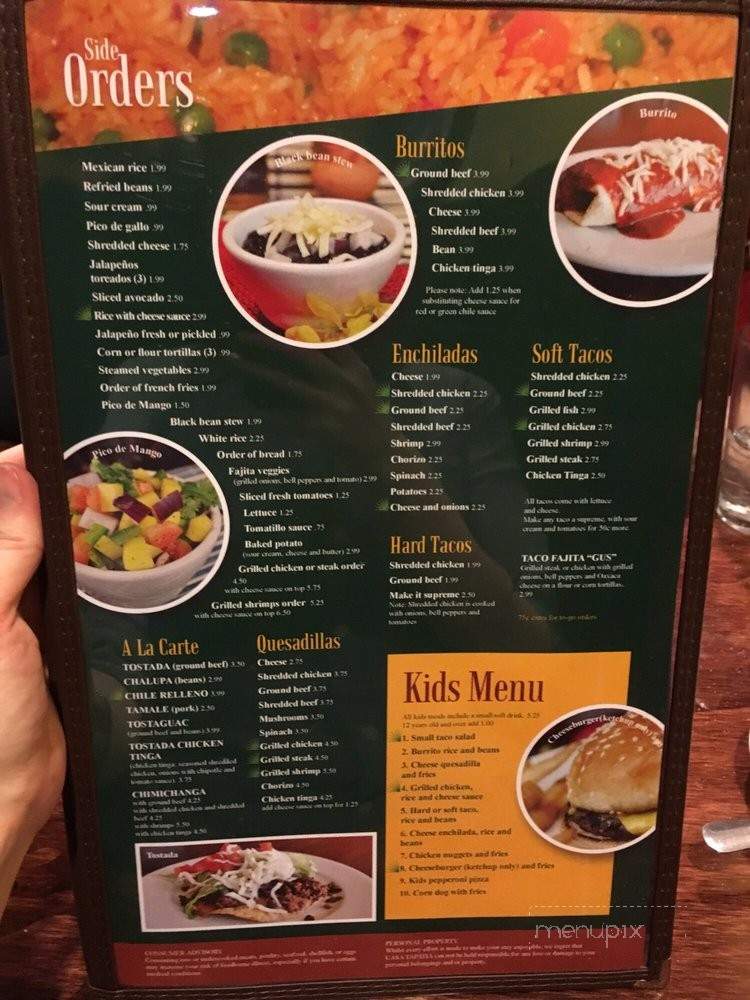 Casa Tapatia - Indianapolis, IN menu_pic